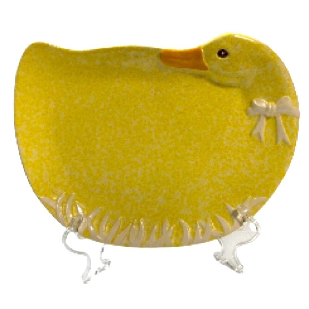 TREASURE CRAFT Yellow Duck Speckled Serving Platter Plate Decor Easter Vintage